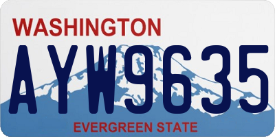 WA license plate AYW9635