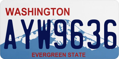 WA license plate AYW9636