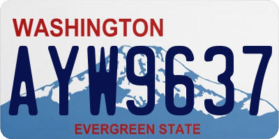 WA license plate AYW9637