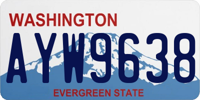 WA license plate AYW9638