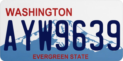 WA license plate AYW9639