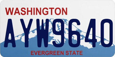 WA license plate AYW9640