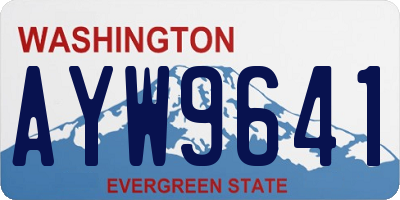 WA license plate AYW9641