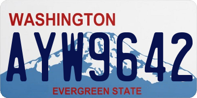 WA license plate AYW9642