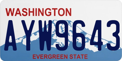 WA license plate AYW9643