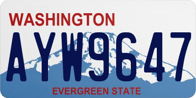 WA license plate AYW9647