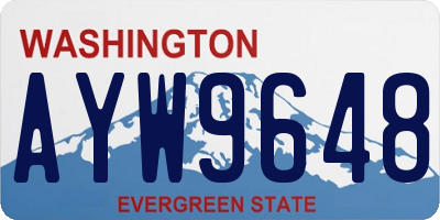 WA license plate AYW9648