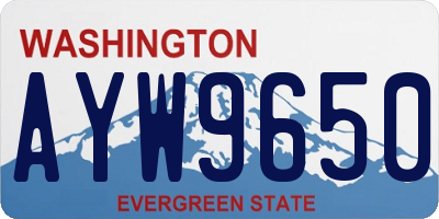 WA license plate AYW9650