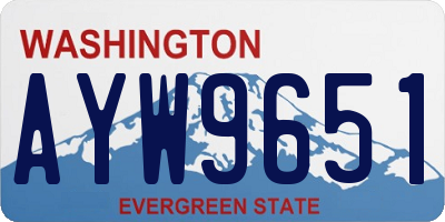 WA license plate AYW9651