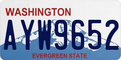 WA license plate AYW9652