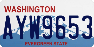 WA license plate AYW9653