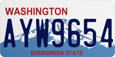 WA license plate AYW9654