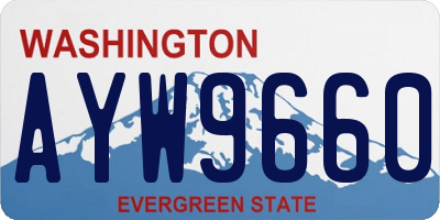 WA license plate AYW9660