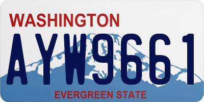 WA license plate AYW9661