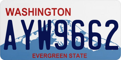 WA license plate AYW9662