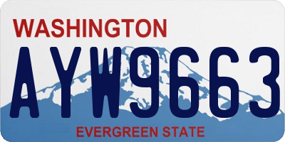 WA license plate AYW9663