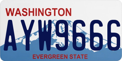 WA license plate AYW9666