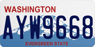 WA license plate AYW9668