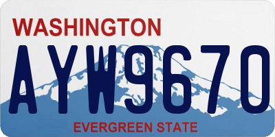 WA license plate AYW9670