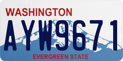 WA license plate AYW9671