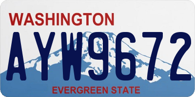 WA license plate AYW9672