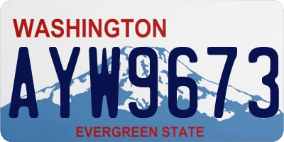 WA license plate AYW9673