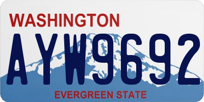 WA license plate AYW9692