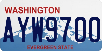 WA license plate AYW9700