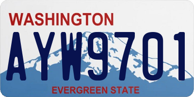 WA license plate AYW9701