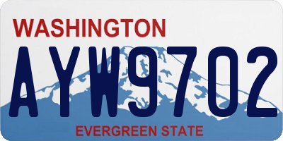 WA license plate AYW9702