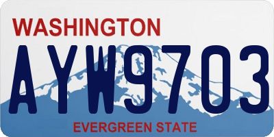 WA license plate AYW9703