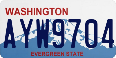 WA license plate AYW9704