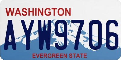 WA license plate AYW9706