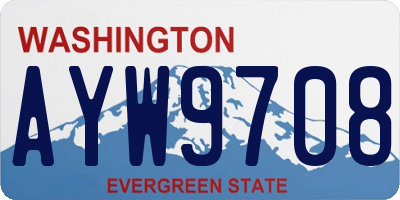 WA license plate AYW9708