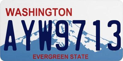 WA license plate AYW9713