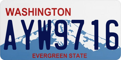 WA license plate AYW9716