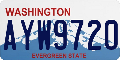 WA license plate AYW9720