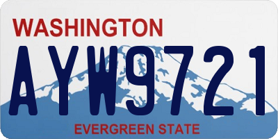 WA license plate AYW9721