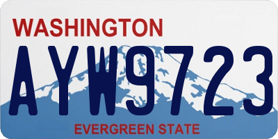 WA license plate AYW9723