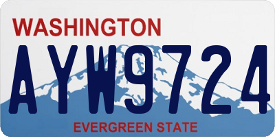 WA license plate AYW9724