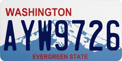 WA license plate AYW9726