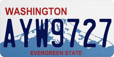 WA license plate AYW9727