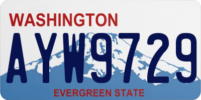 WA license plate AYW9729