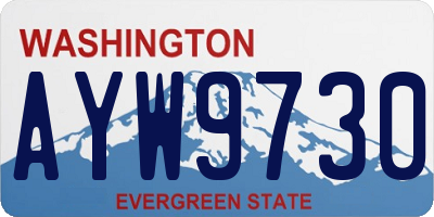 WA license plate AYW9730