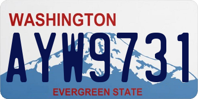 WA license plate AYW9731