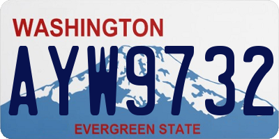 WA license plate AYW9732