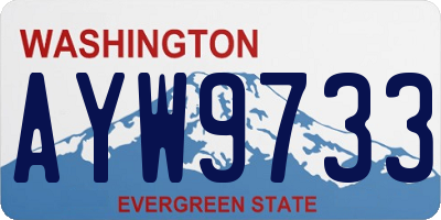 WA license plate AYW9733