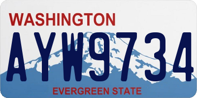 WA license plate AYW9734