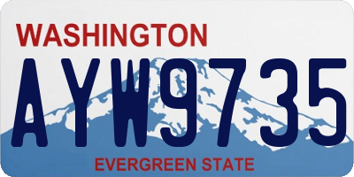 WA license plate AYW9735