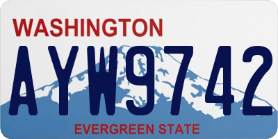 WA license plate AYW9742